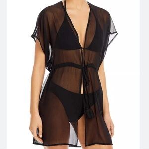Echo Black Breezy Mini Dress Swim Cover Up!